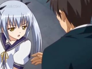 Olśniewające anime ciastko lizanie penis w zbliżenie