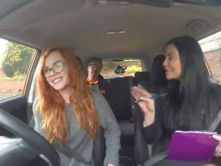 Fake Driving School Fake Instructors super Car Fuck with Busty Blonde Minx