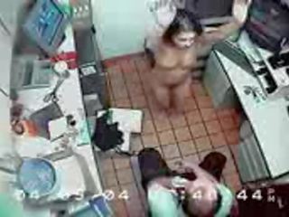 Old Man Bangs A Hairy Teen Pussy At Work