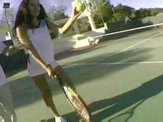 Tennis court turns into fuck court show