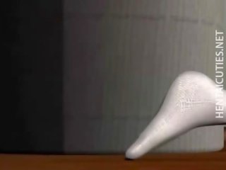 З кляпом у роті 3d аніме хвойда отримує трахкав