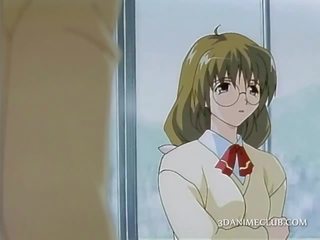 Nevinný anime mladý žena seducing ji randy učitel