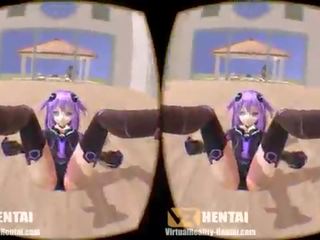 Hyperdimension neptunia - morado corazón en 3d sbs