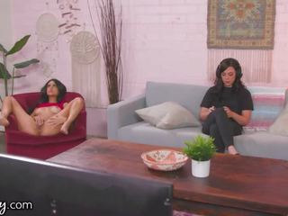 Girlsway eliza ibarra gets kejiret by roommate whitney wright while masturbasi x rated movie shows