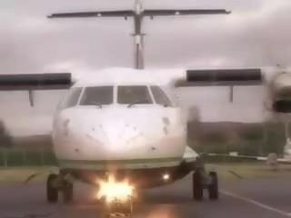 Marvellous air hostess sucking pilots big member