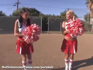 Superior Threesome With 2 Cheerleaders!