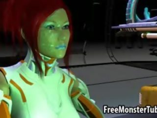 Tasty 3D Redhead beauty Gets Fucked By An Alien