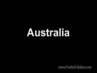 Australiana gostosa em football camisola