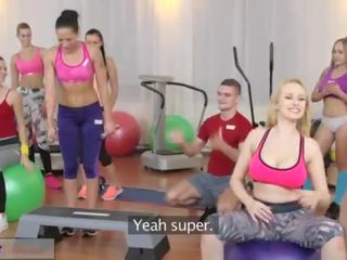 Fitness rooms big boobs babes suck and fuck teachers manhood before orgasme