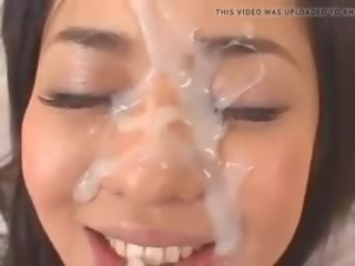 Aziāti damsel mīl sperma par viņai skaistas seja, sekss kompaktdisks