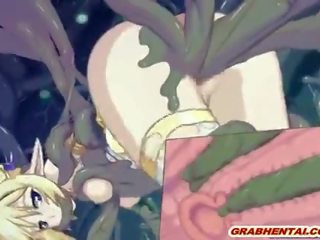 Jolie hentaï elfe surprit et tremendous ramonée wetpussy par s