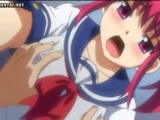 Anime si rambut merah mendapat dubur dildo/ alat mainan seks