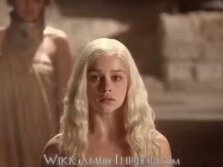 에밀리아 clarke 현실 명백한 포르노를 장면 daenerys targaryen 과 khal drogo ga